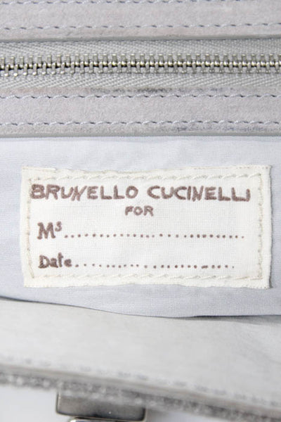 Brunello Cucinelli Gray Boucle Country Weekender Handbag