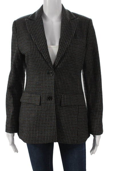 Rails Womens Basic Jacket Gray Check Button Long Sleeve Polyester Size XS