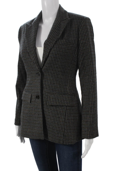 Rails Womens Basic Jacket Gray Check Button Long Sleeve Polyester Size XS