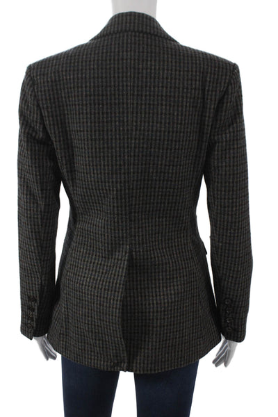 Rails Womens Basic Jacket Gray Check Button Long Sleeve Polyester Size XS