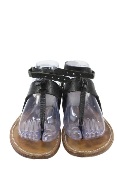 Rag & Bone Womens Leather Thong Slingbacks Sandals Black Size Size 39 9