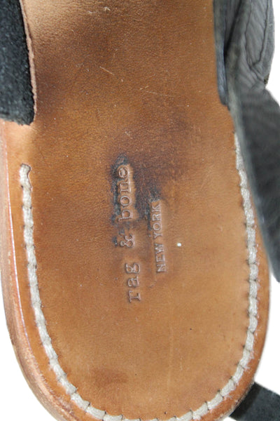 Rag & Bone Womens Leather Thong Slingbacks Sandals Black Size Size 39 9