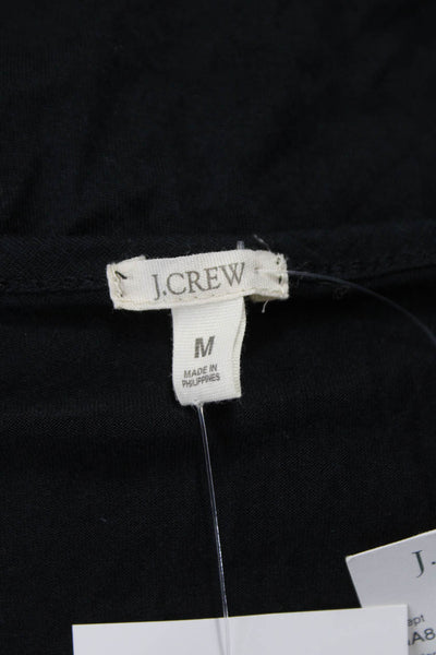 J Crew Women Basic Cowl Neck Long Sleeve Modal T-Shirt Black Size M