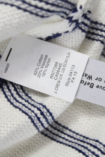 Madewell Womens Collared Striped Pullover Sweater White Long Sleeve Size M