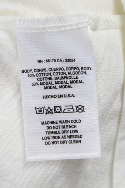 T.LA Womens Basic T-Shirt White Cotton Round Neck Sleeveless Size S