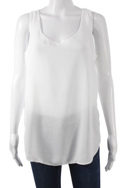 Banana Republic Women White Sleeveless Scoop Neck Tunic Polyester Size S