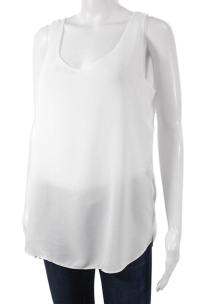 Banana Republic Women White Sleeveless Scoop Neck Tunic Polyester Size S