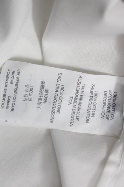 J Crew Womens Basic Collared Cotton Button-Up Top White Long Sleeve Size 10