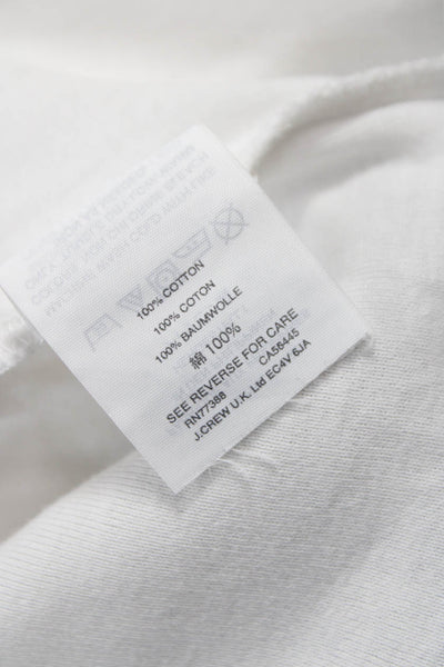 J Crew Women Basic White Cotton Crew Neck T-Shirt Short Sleeve Size S