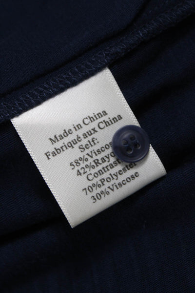 Porridge Anthropologie Women Blue Collared Button Blouse Viscose Size M