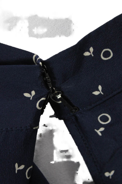 Amour Vert Women Silk Geometric Wrap Skirt Long Blue Size M