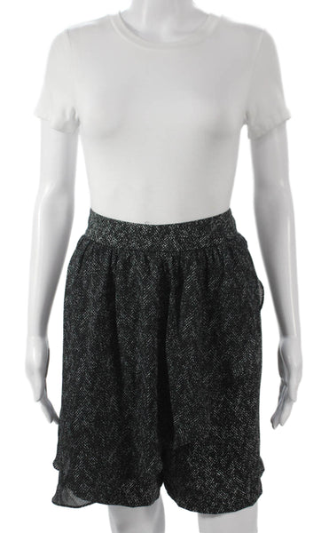 Corey Lynn Calter Women Culottes Black Herringbone Polyester Button Size 8