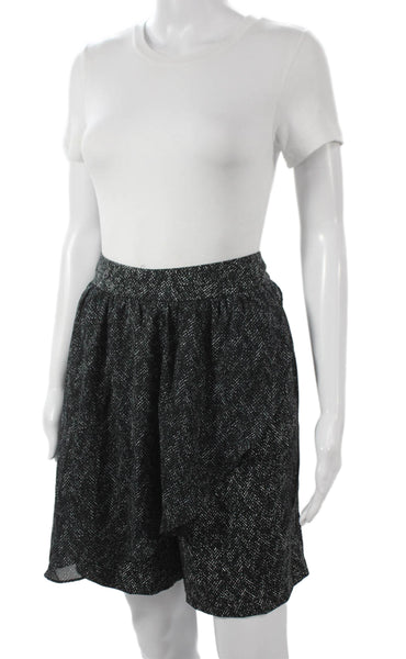 Corey Lynn Calter Women Culottes Black Herringbone Polyester Button Size 8