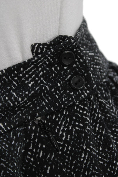 Corey Lynn Calter Women Culottes Black Herringbone Polyester Button Size 8