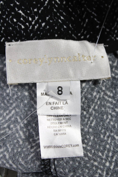 Corey Lynn Calter Women Culottes Black Herringbone Polyester Button Size 8