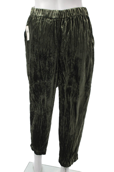 Ettitwa Womens Jogger Pants Green Viscose Pull On Size S