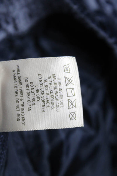 Ettitwa Women Ankle Pants Blue Viscose Pull On Solid Size S