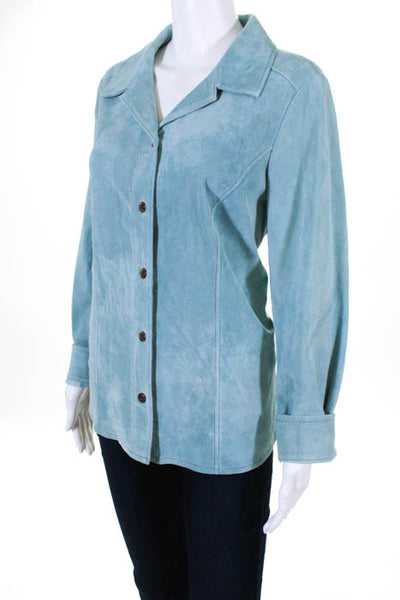 Pendleton Light Blue Leather Collared Button Down Shirt Size Large New $299
