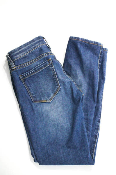 BLANKNYC Medium Blue Wash Cotton Distressed Low Rise Skinny Leg Jeans Size 24