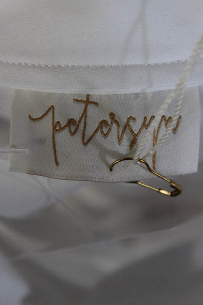 Petersym White Collared Dolman Sleeve Bromley Shirt Size Small New $238 42650