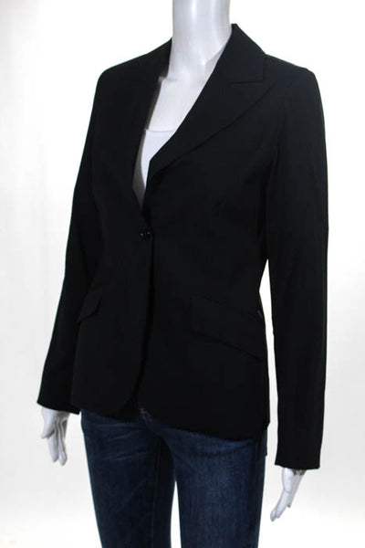 Jennifer Hope Black Wool Wide Lapel One Button Blazer Size 2