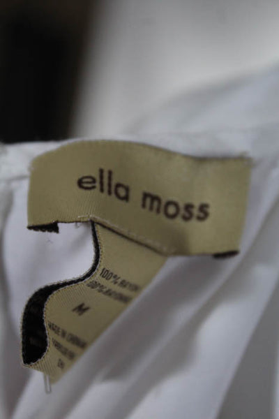 Ella Moss White Green Yellow Embroidered Sleeveless Shift Dress Size Medium