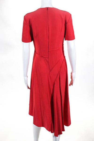 Cedric Charlier Red Asymmetrical Dress Size European 42 $990 10518204