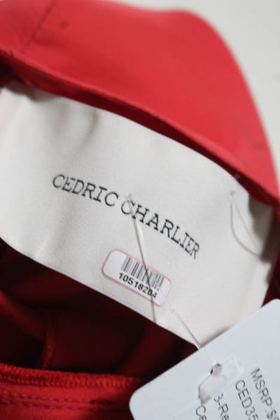 Cedric Charlier Red Asymmetrical Dress Size European 42 $990 10518204