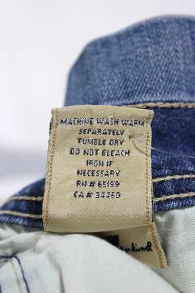 7 For All Mankind Blue Cotton Five Pocket Denim Skirt Size 31