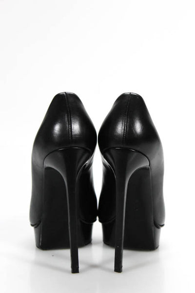 Saint Laurent Black Leather Pointed Toe Platform Stiletto Pumps Size 38.5 8.5