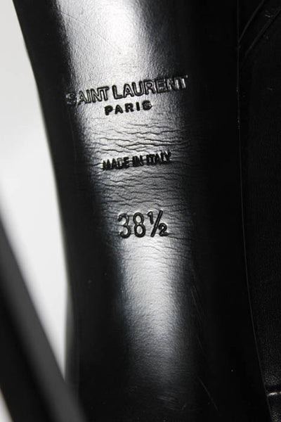 Saint Laurent Black Leather Pointed Toe Platform Stiletto Pumps Size 38.5 8.5