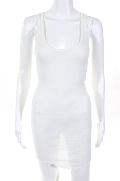 Etoile Isabel Marant White Cotton Racer Back Stretch Tank Dress Size Small