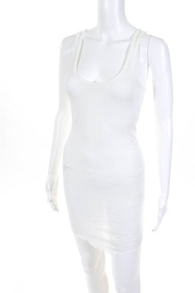 Etoile Isabel Marant White Cotton Racer Back Stretch Tank Dress Size Small