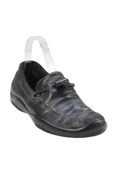 Prada Sport Womens Leather Slide On Loafer Flats Black Size 37 7