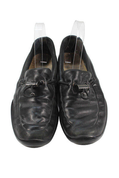 Prada Sport Womens Leather Slide On Loafer Flats Black Size 37 7