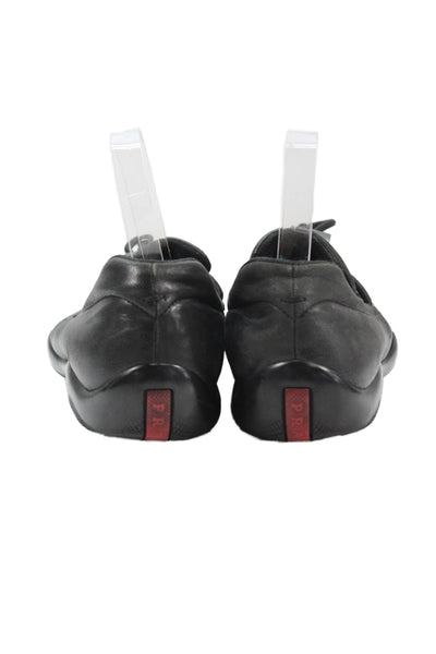 Prada Sport Womens Leather Slide On Loafer Flats Black Size 37 7