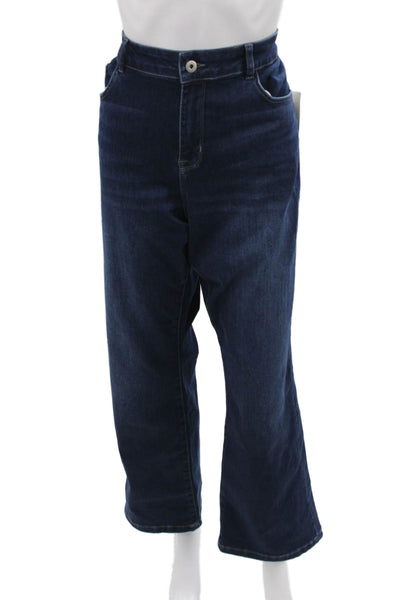 Elliott Lauren Womens Straight Jeans Blue High Rise Cotton Blend Size 16