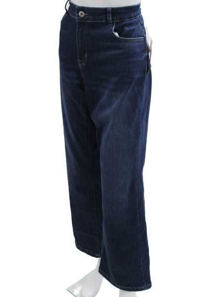 Elliott Lauren Womens Straight Jeans Blue High Rise Cotton Blend Size 16