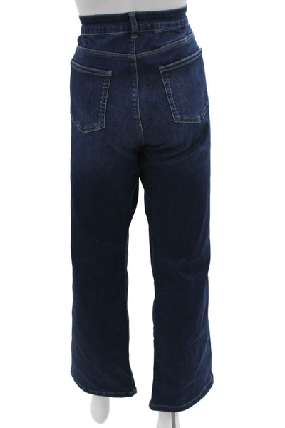 Elliott Lauren Womens Straight Jeans Blue High Rise Cotton Blend Size 16