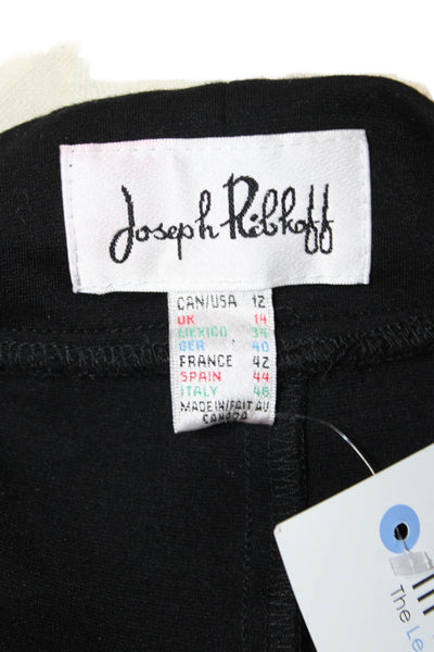 Joseph Ribkoff Womens Ankle Pants Black Viscose Pull On Size 12