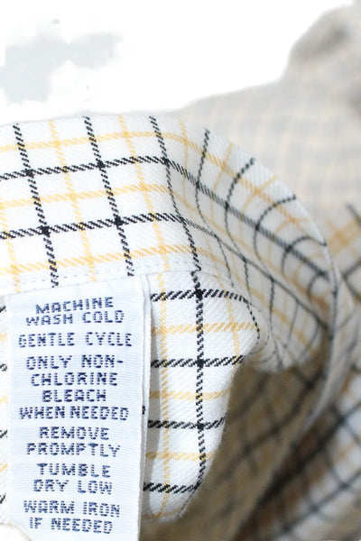 Polo Ralph Lauren Mens Cotton Geometric Print Button Down Shirt White Size 16