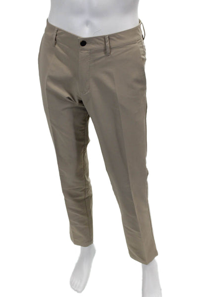 Banana Republic Mens Chino Pants Beige Polyester Button Solid Size 30