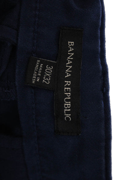 Banana Republic Mens Blue Cotton Chino Pants Button Closure Size 30