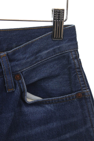 Re/Done Women Straight Jeans Blue Low Rise Button 100% Cotton Size 26