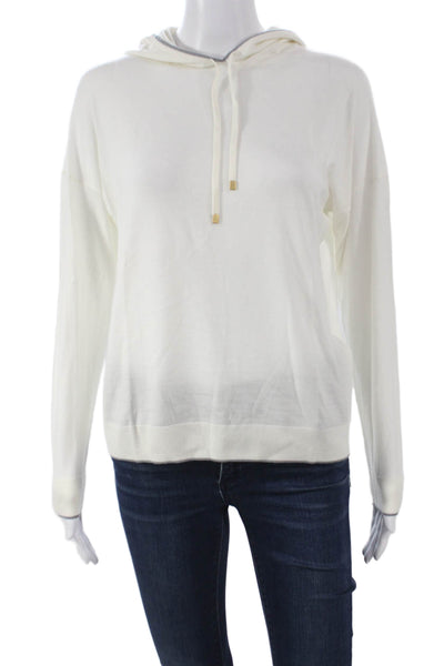 ELEVENTY Womens Wool Round Neck Pullover Sweater White Size 2XS