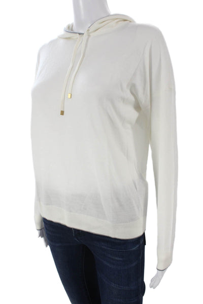 ELEVENTY Womens Wool Round Neck Pullover Sweater White Size 2XS