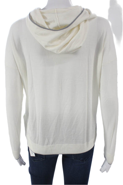 ELEVENTY Womens Wool Round Neck Pullover Sweater White Size 2XS