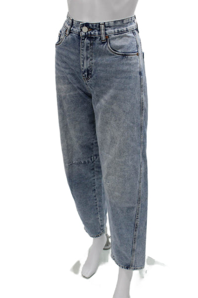 Blank NYC Womens Mom Jeans High Rise Blue Cotton Button 29 Inseam Size 25