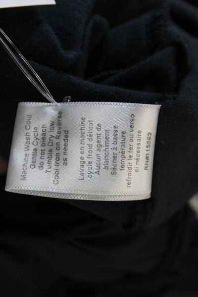 Cinq A Sept Women Sleeveless Cotton Crew Neck Blouse Black Pullover Size M