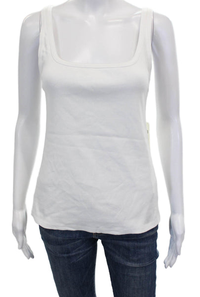 Pilcro Anthropologie Women Basic White Square Neck Cotton Tank Size L
